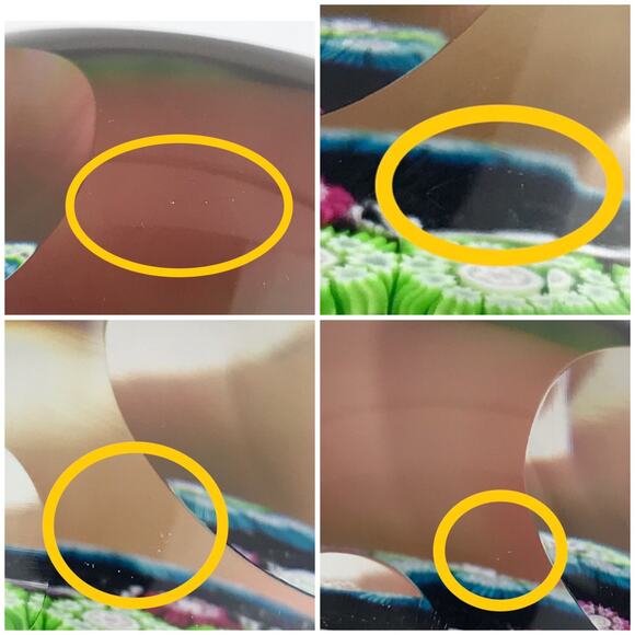 Perthshire 1972B Faceted Cushion Patterned Millefiori Latticinio Rod Paperweight - Picture 12 of 16